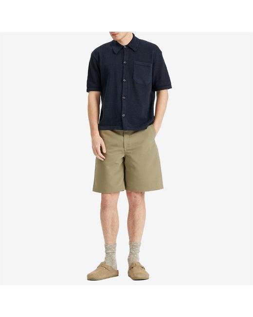 Oliver Spencer Blue Short Sleeve Mawes Knited Shirt for men