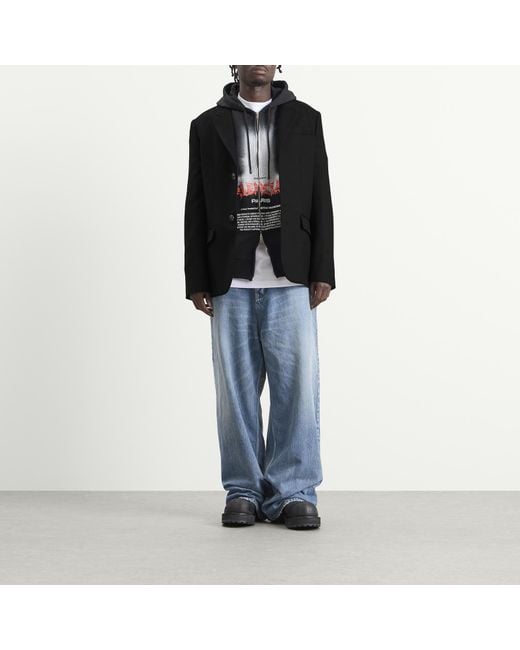 Balenciaga Black Wool Gabardine Blazer for men