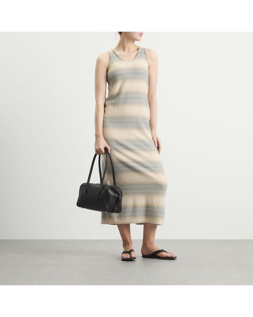 Auralee Natural Gradient Stripe Knit Dress