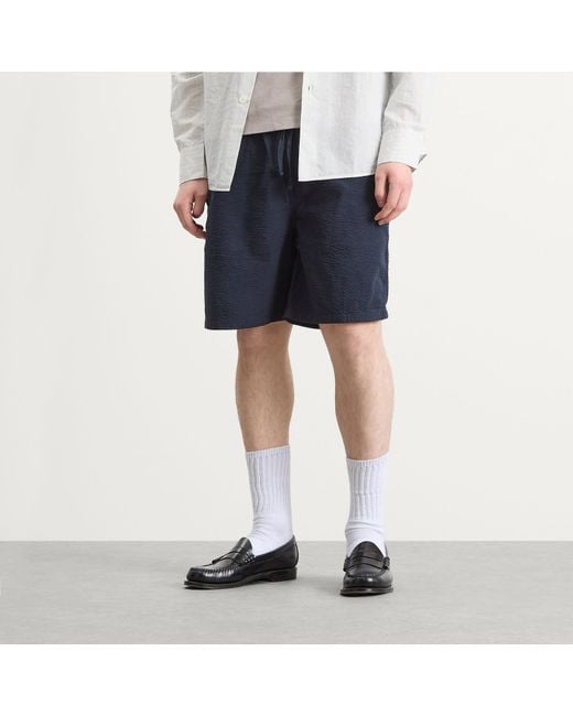 Forét Blue Hush Seersucker Shorts for men