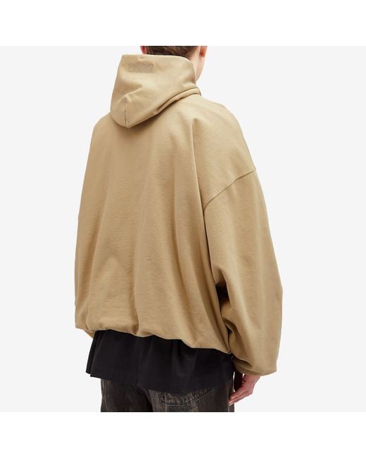 Vetements Oval Logo Cropped Boxy Hoodie in Natural for Men
