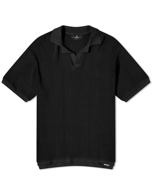 Represent Black Open Stitch Polo Shirt