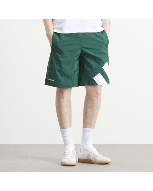 Adidas Green Three Bar Logo Short for men