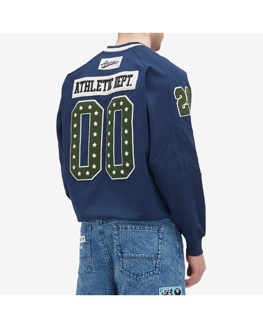 Aape By A Bathing Ape Blue Aape Ice Hockey Jersey Sweatshirt for men