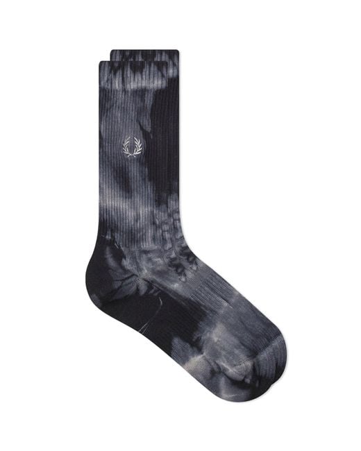 Fred Perry Blue Tie Dye Graphic Sock for men