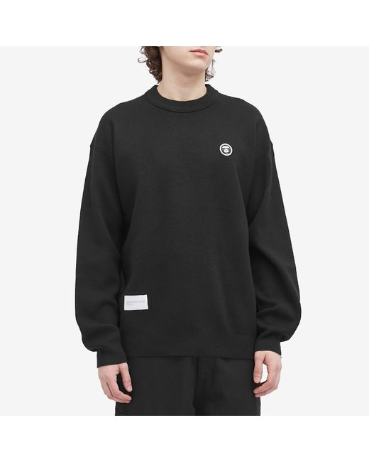 Aape By A Bathing Ape Black Aape Now Camo Badge Knit Sweater for men