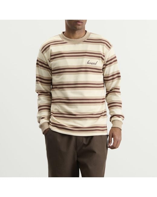 BOUND Natural Stripe Long Sleeve T-Shirt for men