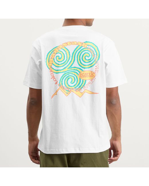 Manastash White Say Hello T-Shirt for men