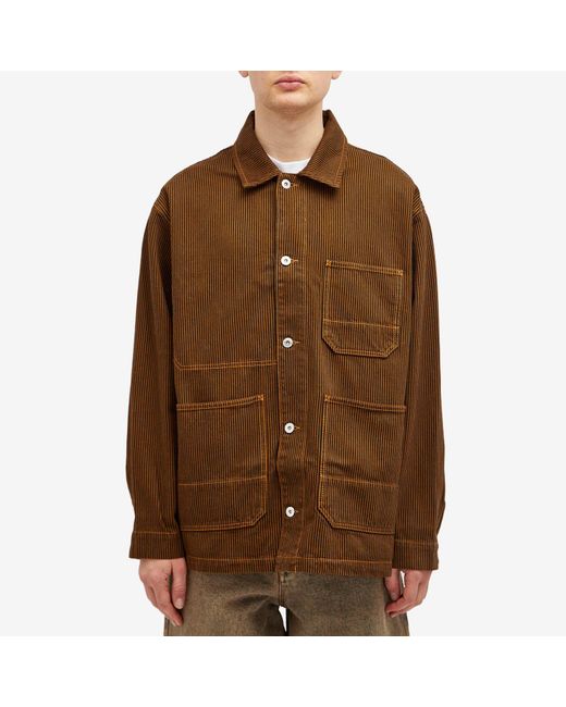 POLAR SKATE Brown Hickory Stripe Ezra Jacket for men