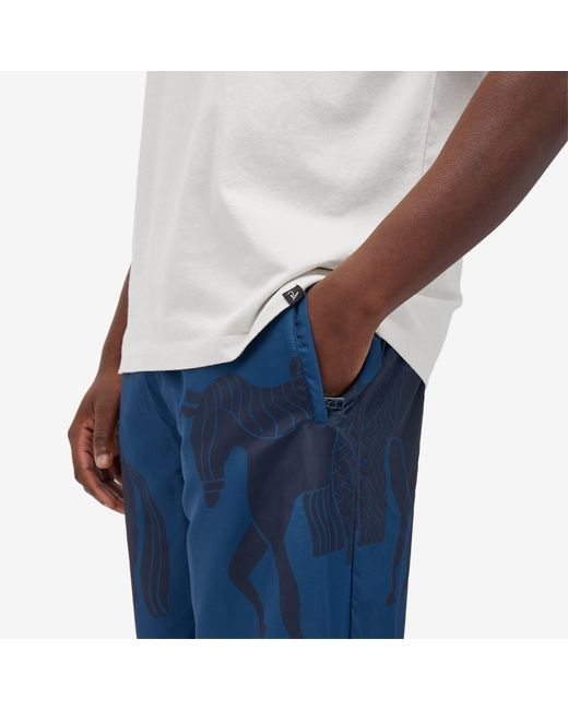 by Parra Blue Sweat Horse Track Pants for men