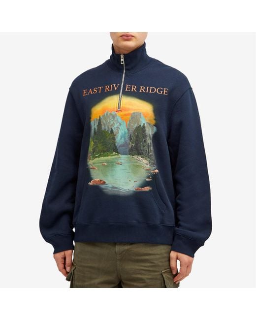 【送料関税込_本物保証】Loewe East  Ridge Zip Sweatshirt LOEWE - Textured-Leather and Suede Coat - Blue Loewe