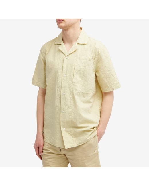 Armor Lux Yellow Seersucker Vacation Shirt for men