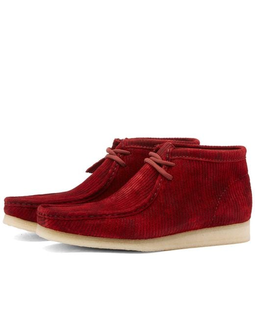 Clarks Red Wallabee Boot Corduroy for men