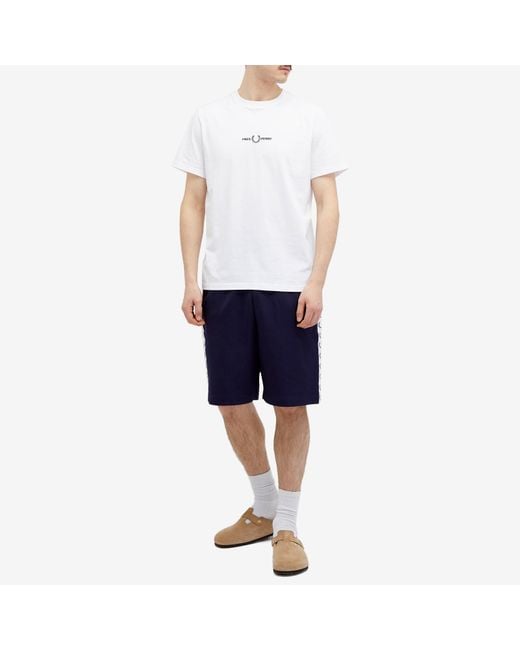 Fred Perry Blue Taped Tricot Shorts for men