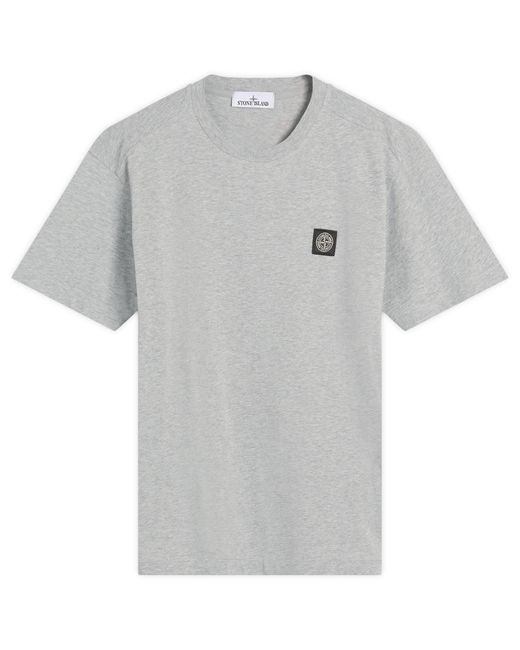 Stone Island Gray Patch Logo T-Shirt for men