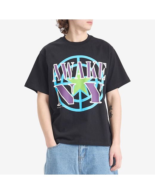 AWAKE NY Blue Crosshair T-Shirt for men