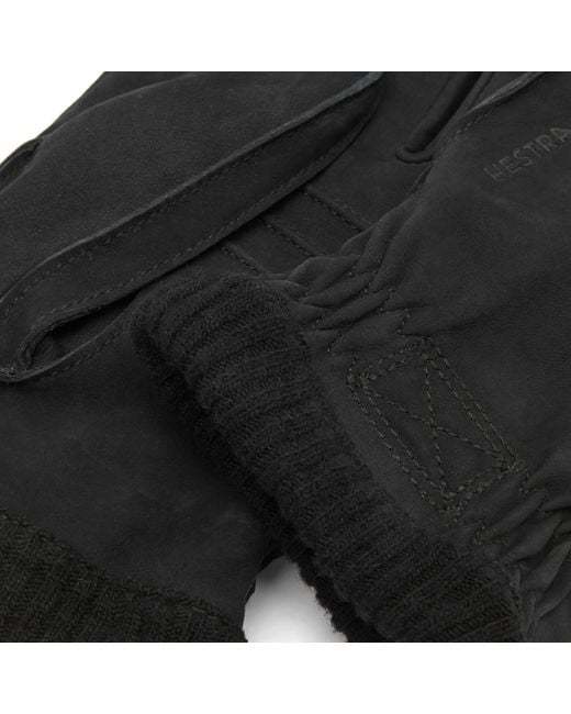 Hestra Black Joar Nubuck Gloves for men