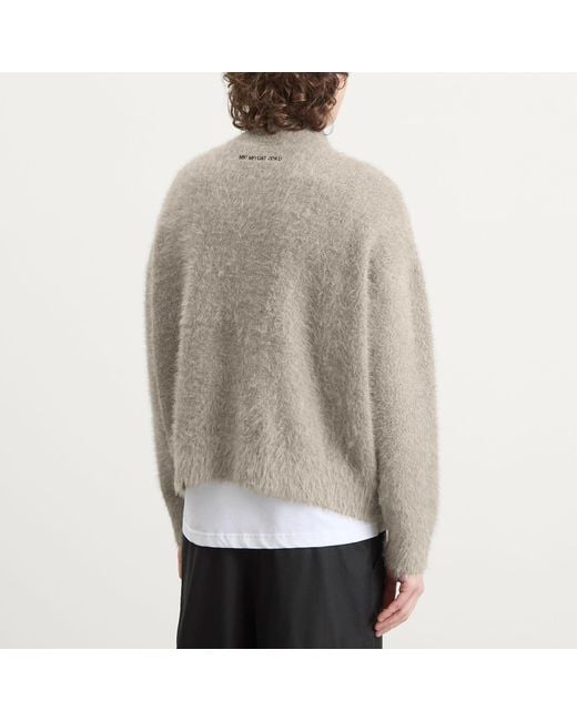 MKI Miyuki-Zoku Gray Faux Alpaca Knit Track Jacket for men