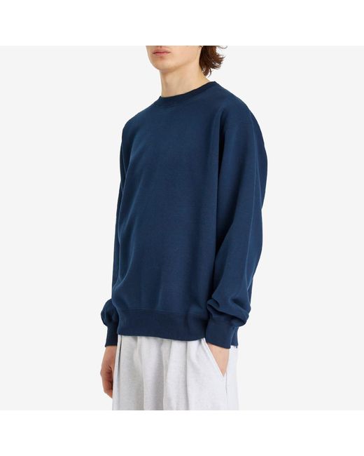 Beams Plus Blue Crew Sweatshirt for men