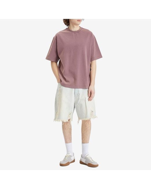 Acne White Forge U X Melange Face Denim Shorts for men