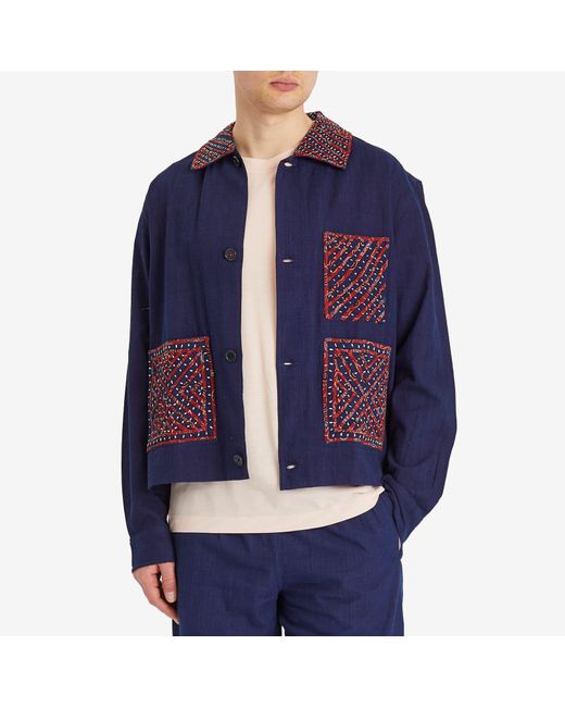 Kardo Blue Bodhi Patchwork Jacket for men