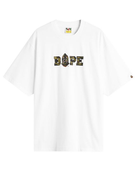 A Bathing Ape 1St Camo Bape Logo T-Shirt in White for Men | Lyst UK