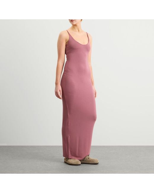 Skims Purple Smooth Lounge Skimpy Scoop Neck Dress