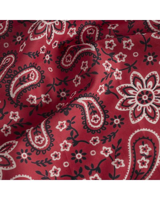 Drake's Red Classic Paisley Bandana for men