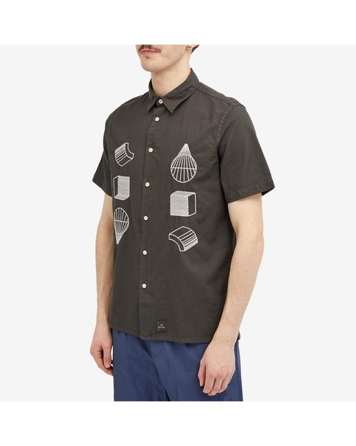 Paul Smith Black Embroidered Vacation Shirt for men