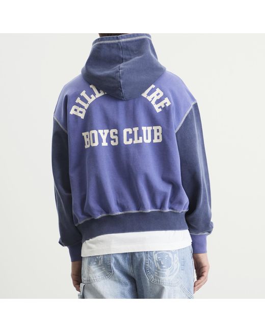 BBCICECREAM Blue Oversized College Zip Hoodie for men