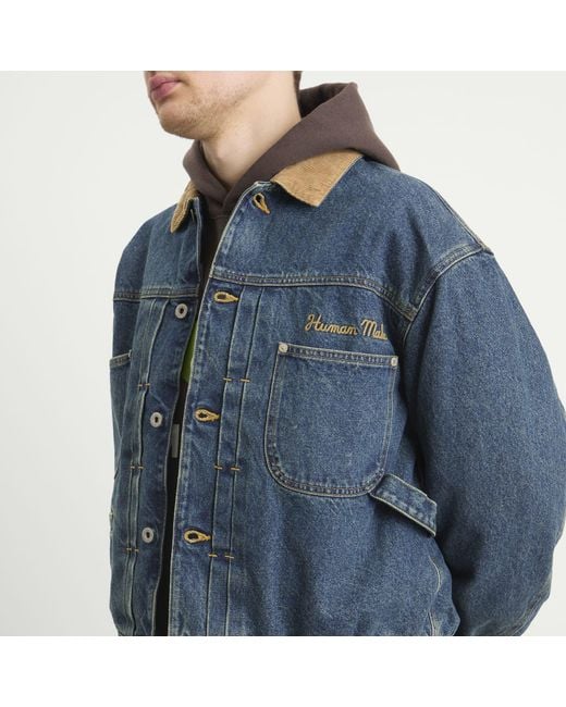 Human Made Blue Corduroy Collar Denim Jacket for men