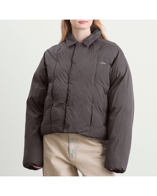 Dime Gray Pleated Puffer Jacket