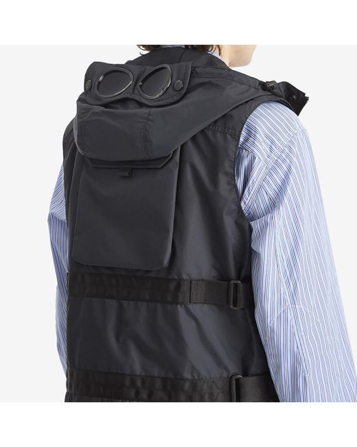 Junya Watanabe Gray X C.P Company Nylon Laminated Smock Vest for men
