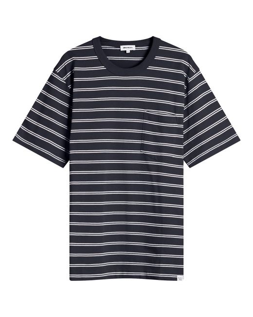 Norse Projects Blue Holger Sailor Stripe Pocket T-Shirt for men