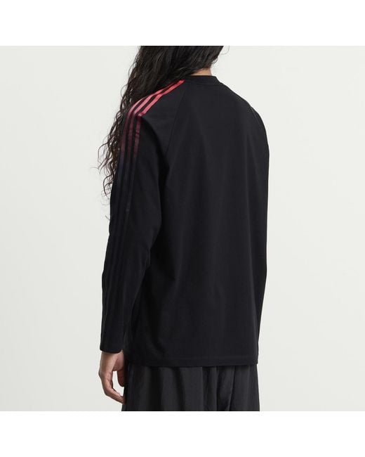 Y-3 Black Oversized Gradient Stripes Long Sleeve T-Shirt for men