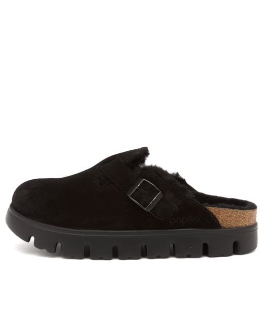 Birkenstock Black Boston Chunky Shearling