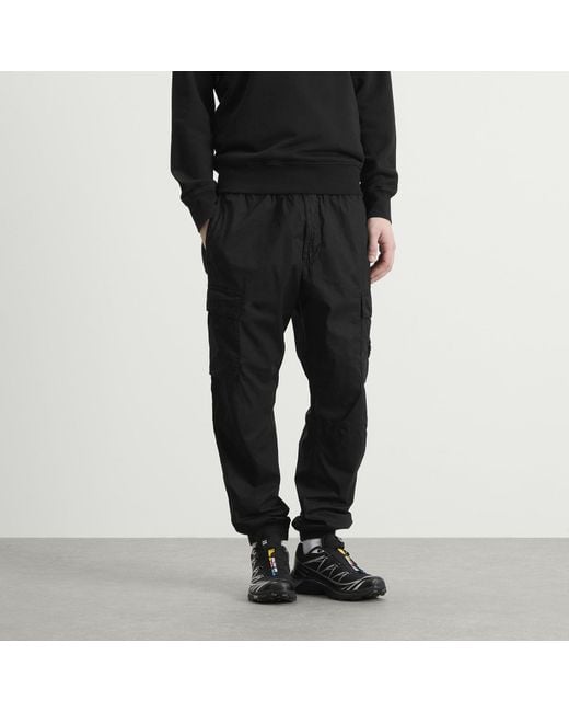 Stone Island Black Tela Paracadute Cargo Trousers for men