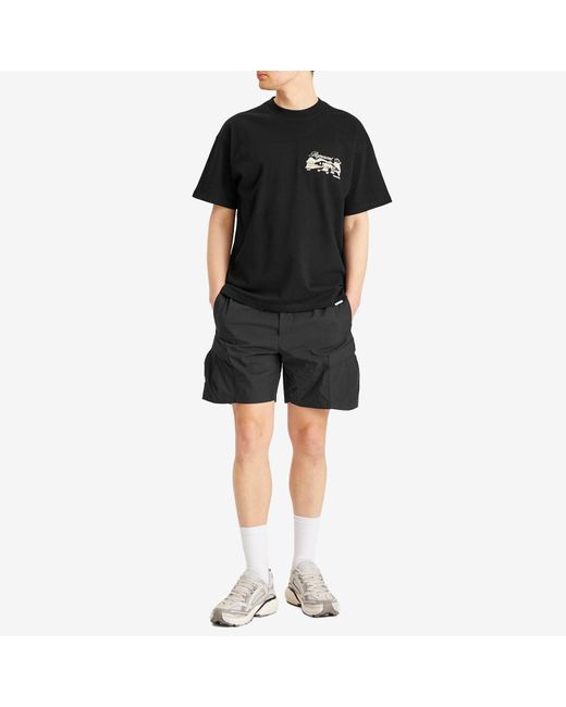 Represent Black Tech Cargo Short for men