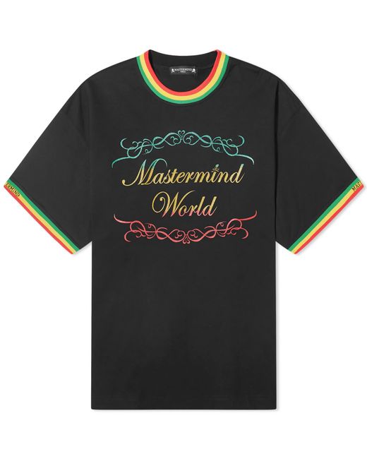 MASTERMIND WORLD Black Rasta Ringer T-Shirt for men