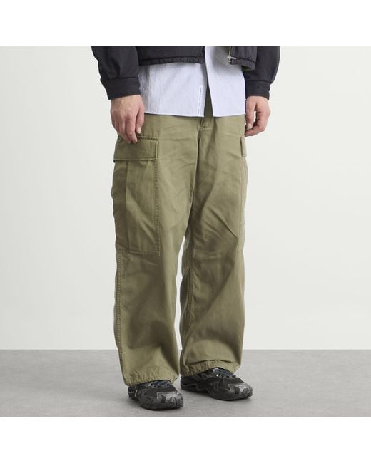 Unlikely Dry Goods Green Big Side Pocket Bdu Pants for men