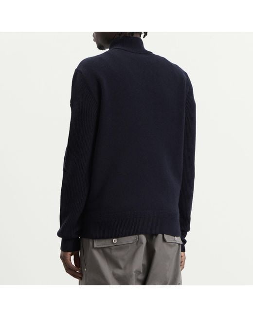 Moncler Blue Wool Cashmere Zip Up for men