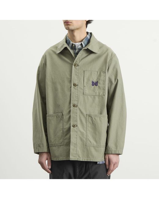 Needles Reversed Sateen Coverall Jacket in Green for Men | Lyst