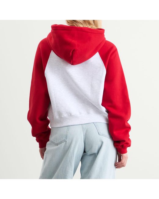 SUNDAYFRUITMARKET Red Sunday Ranglan Hoodie
