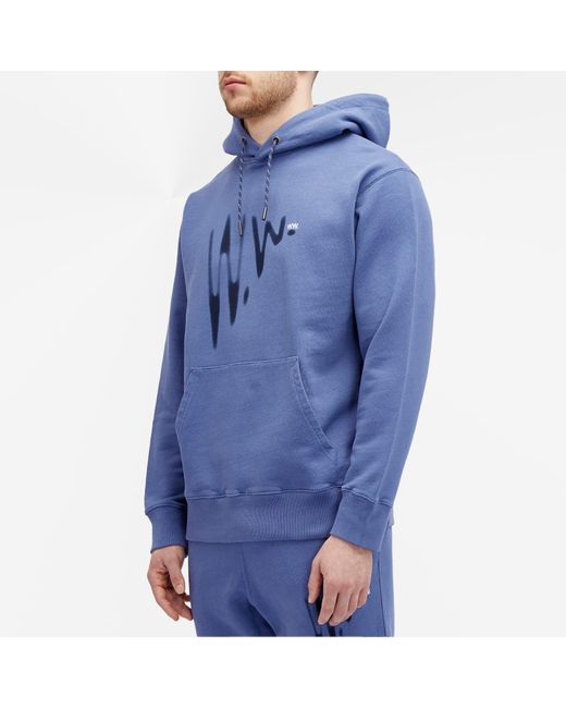 WOOD WOOD Blue Zeus Shadow Hoodie for men