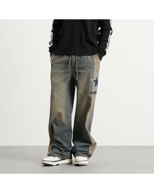 Amiri Gray Sport Denim Track Pants for men