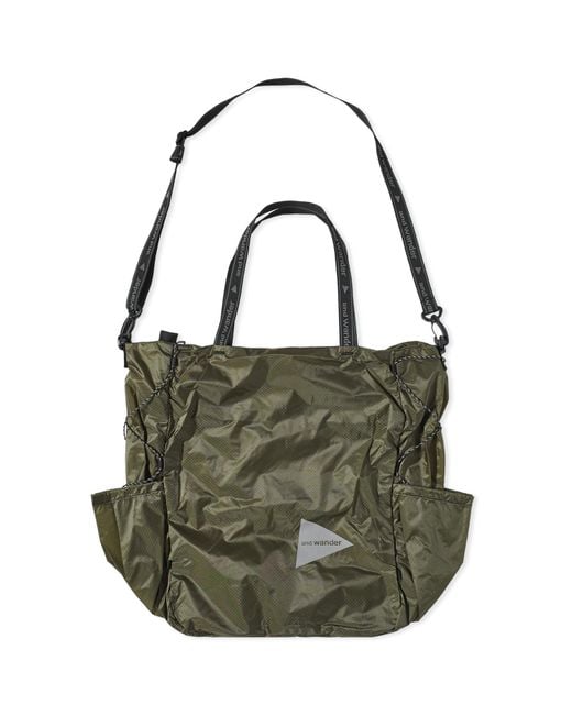 And Wander Green Sil Tote Bag for men