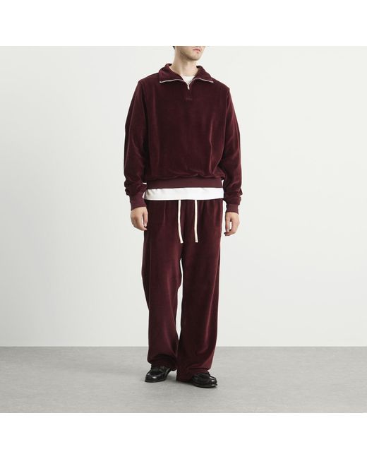 Les Tien Purple Velour Relaxed Pant for men