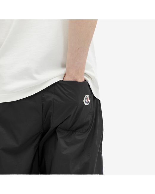 Moncler Black Lightweight Nylon Shorts for men
