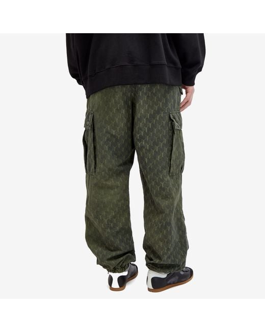 Dries Van Noten Green Pentin Patterned Cargo Pants for men