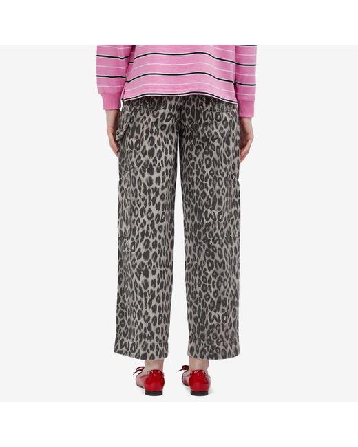 Damson Madder Gray Leopard Drew Cargos